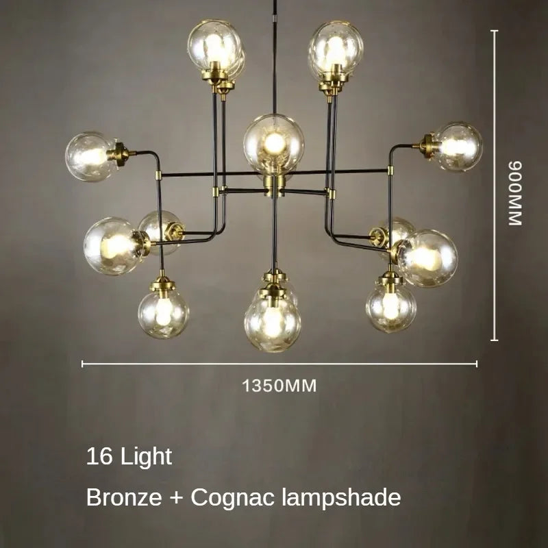 Modern LED Art Decoration Lights E14 Industrial Milky White/Cognac/Transparent Glass Island Lustre Kitchen Living Room