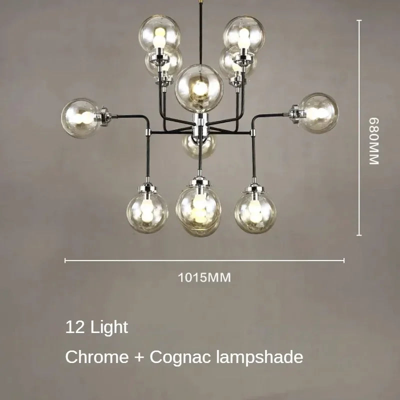 Modern LED Art Decoration Lights E14 Industrial Milky White/Cognac/Transparent Glass Island Lustre Kitchen Living Room