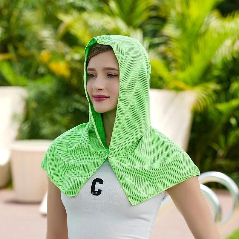 Cooling Hoodie Towel Cooling Towels Quick Drying Absorbent Towels for Neck and Face UV Protection Sport Workout Camping Cycling