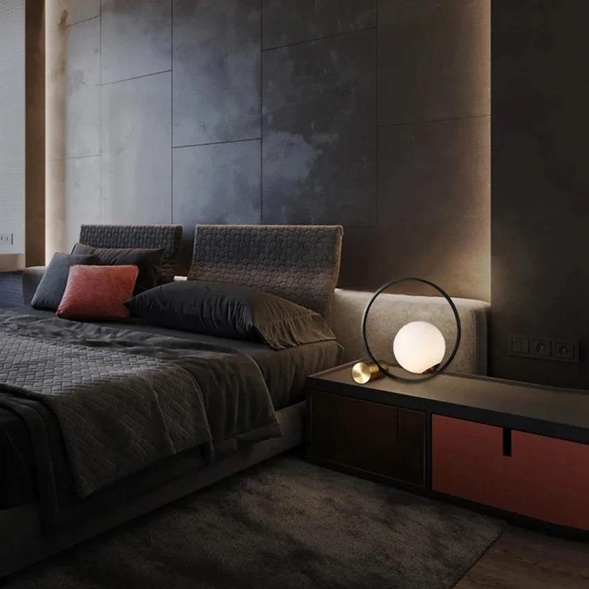 Postmodern Table Lamp white glass lamp bedroom bedside lamp creative minimalist lamp living room restaurant decoration light