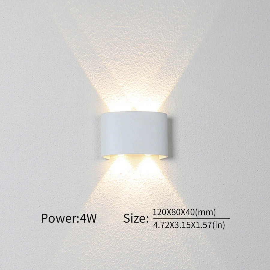 LED Wall Light Outdoor Indoor 2W 4W 6W 8W 10W AC85-265V Up Down White Black Modern Light For Home Garden Bedroom Corridor