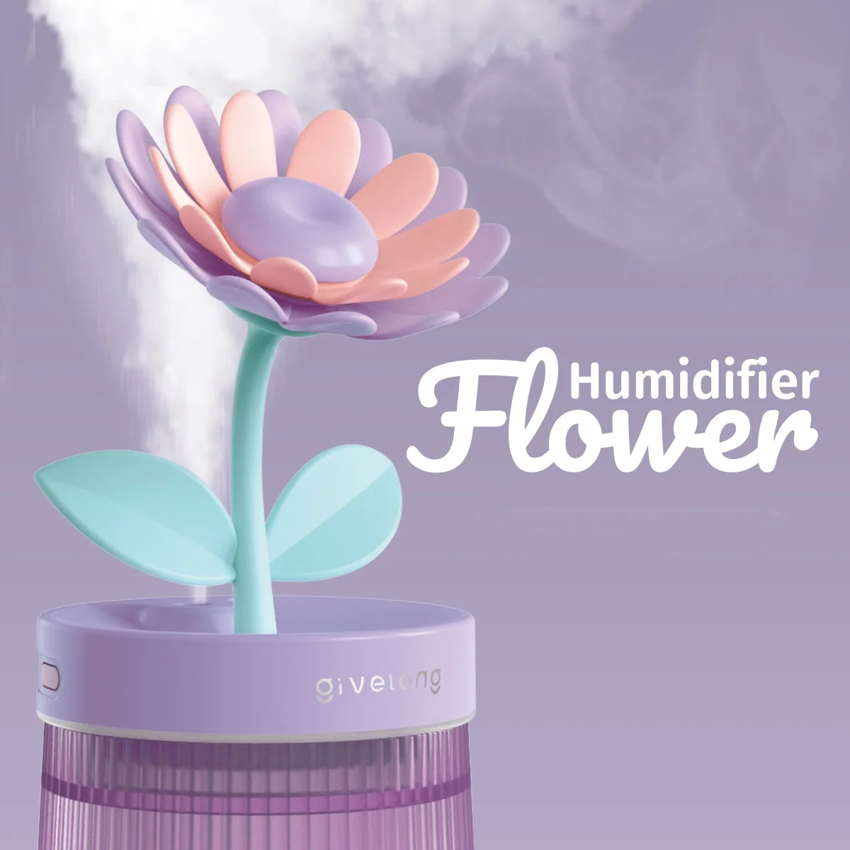 2024 Humidifier Portable USB Ultrasonic Colorful Cup Aroma Diffuser Cool Mist Maker Flower Air Humidifier Purifier With Light