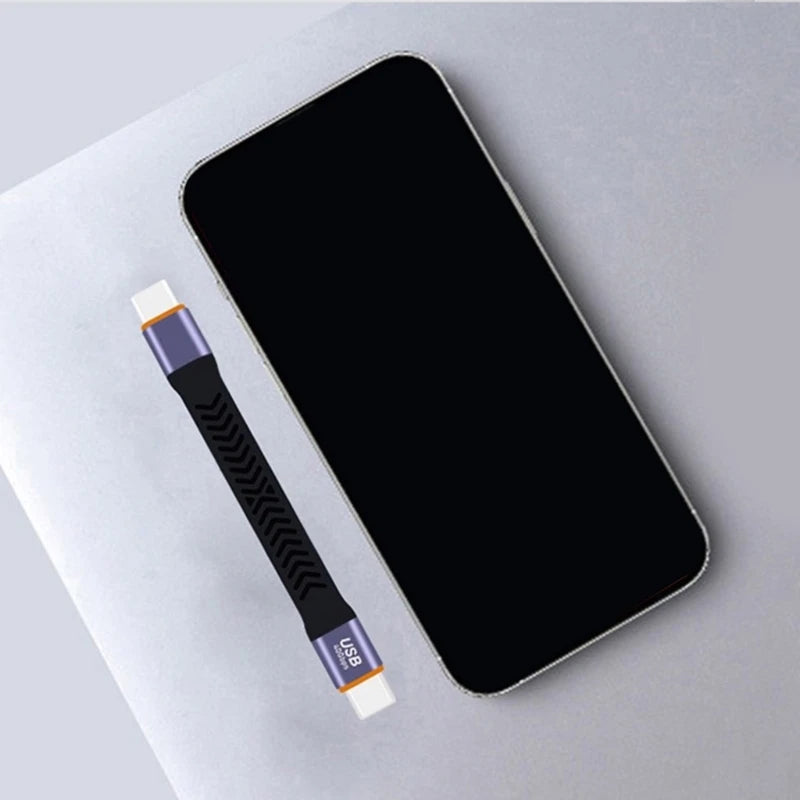 USB4.0 Short Cable USB C to USB C Connection 100W Rapid Charging, 40Gbps Transfer Rate FPC Soft Wire 10CM Drop Shipping