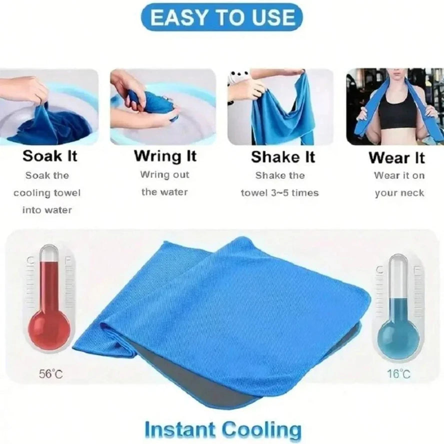 Cooling Towel Breathable Chilly Towel Sports Towel with Storage Box Yoga Towel Gym Towel for Indoor & Outdoor Activities