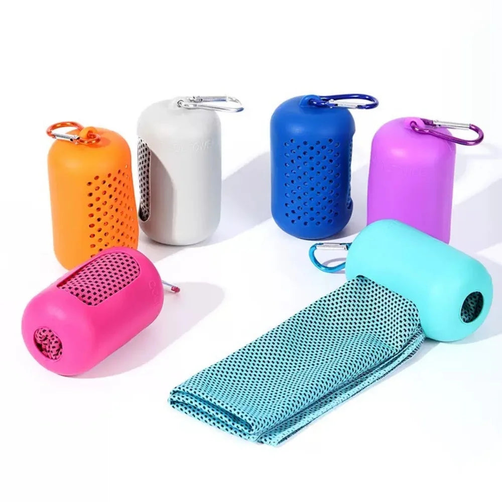 Cooling towels - sweat-absorbing, ice towels, fitness, golf, camping hiking, basketball, yoga towels, with silicone storage bags