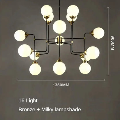 Modern LED Art Decoration Lights E14 Industrial Milky White/Cognac/Transparent Glass Island Lustre Kitchen Living Room