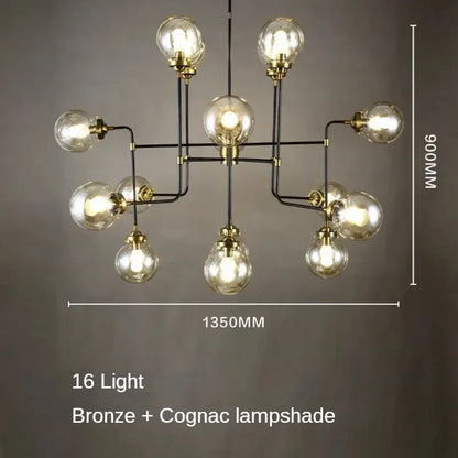 Modern LED Art Decoration Lights E14 Industrial Milky White/Cognac/Transparent Glass Island Lustre Kitchen Living Room