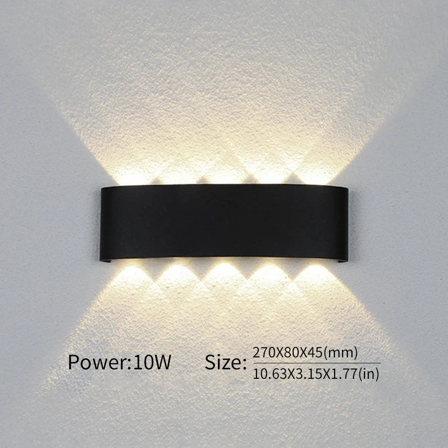 LED Wall Light Outdoor Indoor 2W 4W 6W 8W 10W AC85-265V Up Down White Black Modern Light For Home Garden Bedroom Corridor