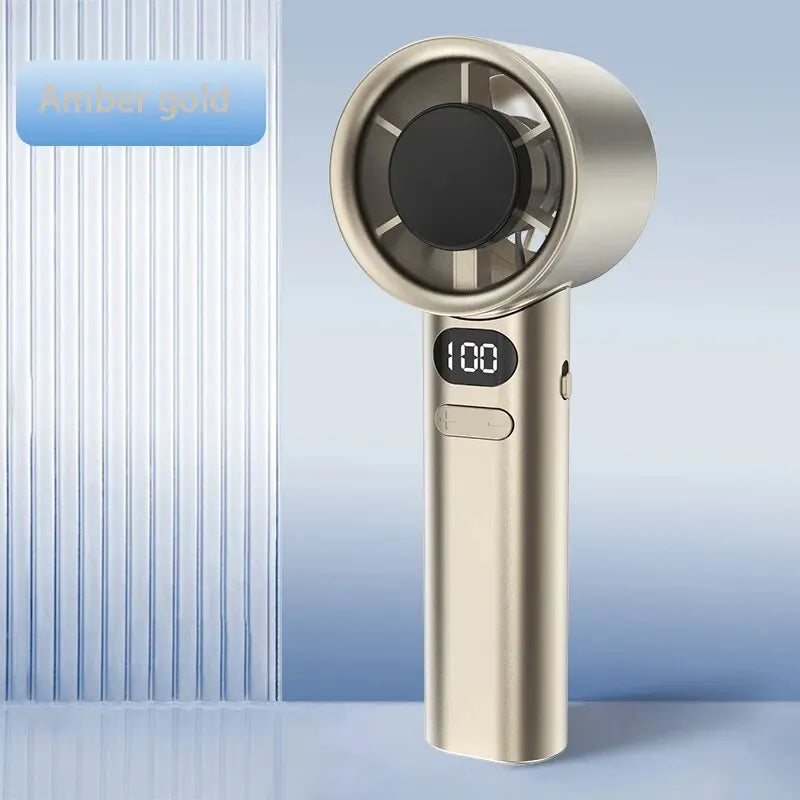 Portable Hand Fan , 120 Wind Speeds, Mini Bladeless Handheld Fan, USB Rechargeable Personal Highspeed Fans, Electric Eyelash Fan