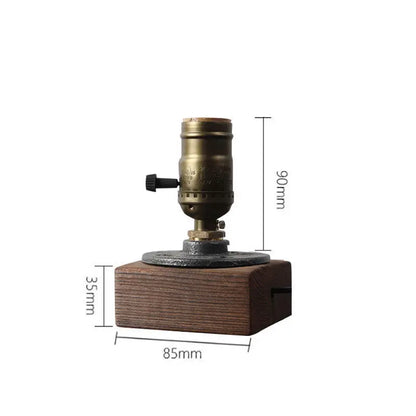 Table Lamp, Wooden Antique Copper Bedside Lamp British Classical Solid Lamp Decoration