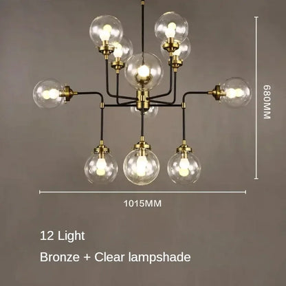 Modern LED Art Decoration Lights E14 Industrial Milky White/Cognac/Transparent Glass Island Lustre Kitchen Living Room