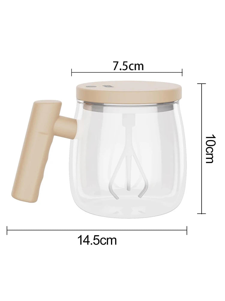 Electric Glass Coffee Mug 400ML Self-stirring Mixing Cups For Drinks 7000rpm Automatic High-Speed Mixing Mug for Coffee Milk Tea