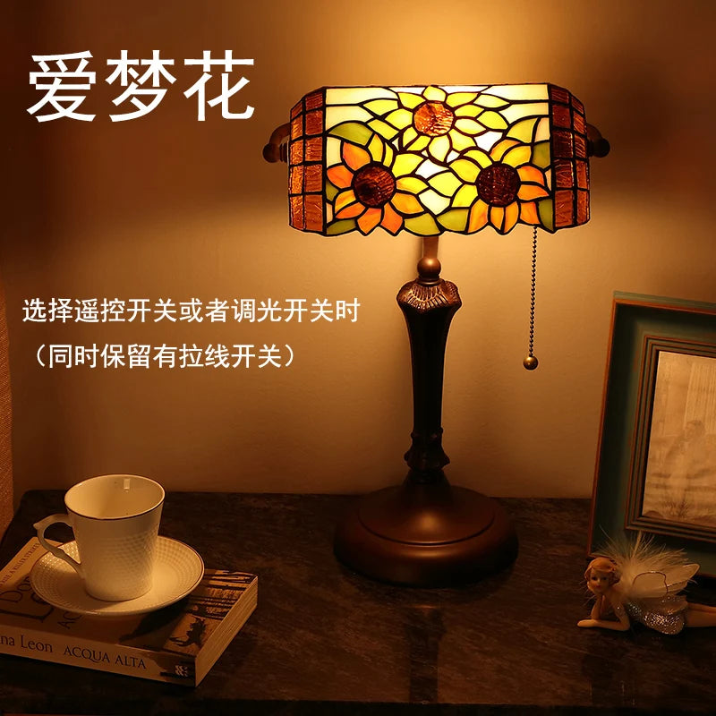 Turkish Table Lamp Retro Bank Lamp E27 LED tiffany lamp colourful  Indoor Home Decor Dining Room Bedroom Bedside reading lamp