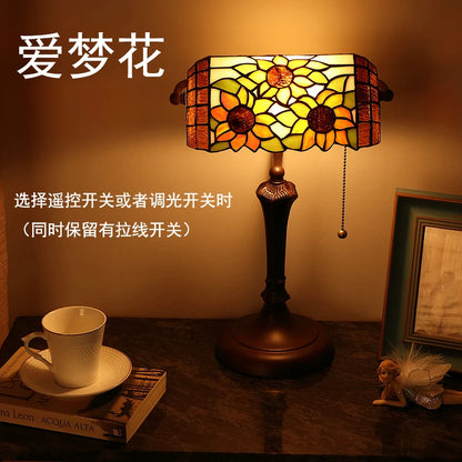 Turkish Table Lamp Retro Bank Lamp E27 LED tiffany lamp colourful  Indoor Home Decor Dining Room Bedroom Bedside reading lamp