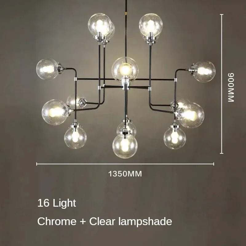 Modern LED Art Decoration Lights E14 Industrial Milky White/Cognac/Transparent Glass Island Lustre Kitchen Living Room