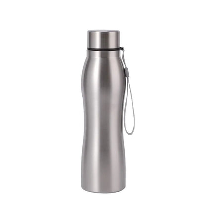 750ml/1000ml Sports Water Bottles Stainless Steel Single-layer Outdoor Drink Bottles Large Capacity with Lift Rope