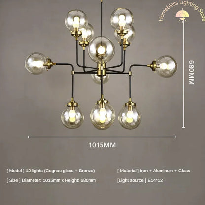 Modern LED Art Decoration Lights E14 Industrial Milky White/Cognac/Transparent Glass Island Lustre Kitchen Living Room