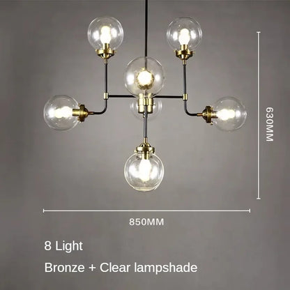 Modern LED Art Decoration Lights E14 Industrial Milky White/Cognac/Transparent Glass Island Lustre Kitchen Living Room