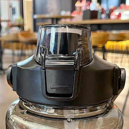 2 Liter Sports Water Bottle With Straw Men Women Fitness Water Bottles Outdoor Cold Water Bottlesc With Time Marker Drinkware