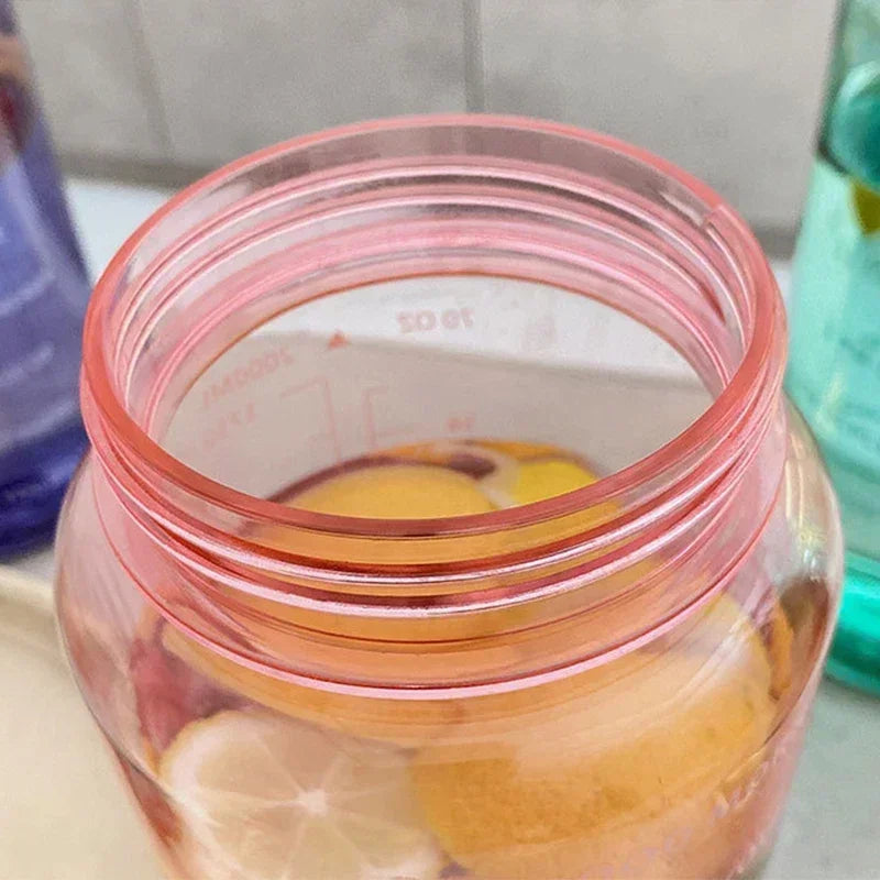 2 Liter Sports Water Bottle With Straw Men Women Fitness Water Bottles Outdoor Cold Water Bottlesc With Time Marker Drinkware