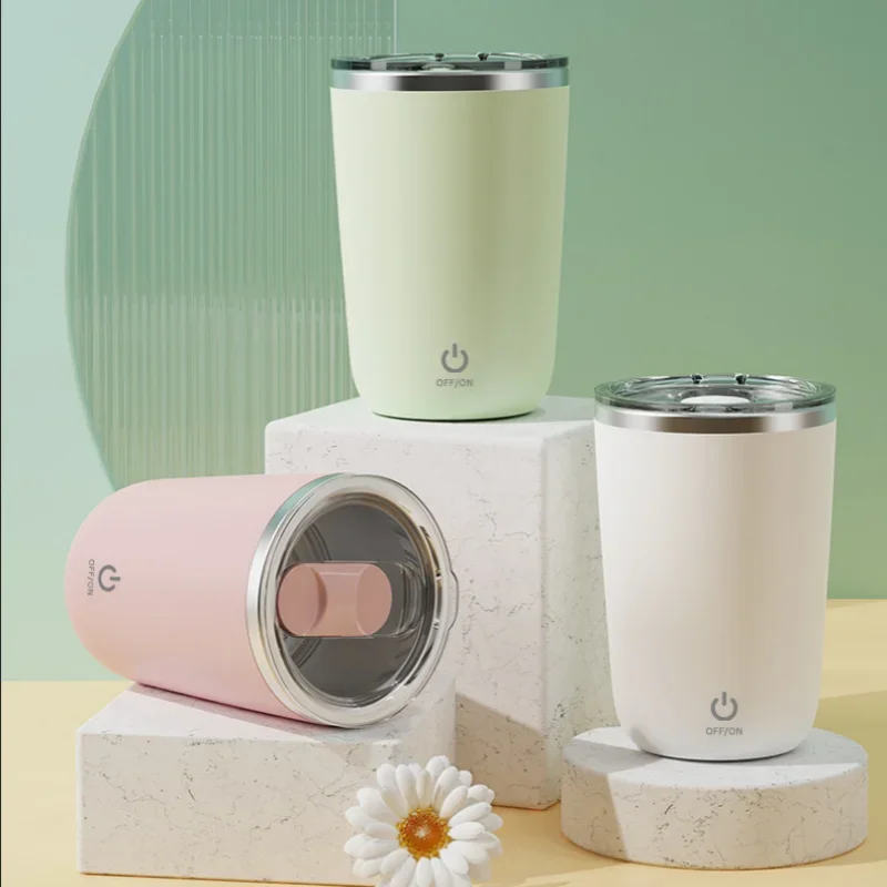 Automatic Coffee Stirring Mug Rechargeable Milk Mixing Cup Electric Stainless Steel Lazy Rotating Mug Magnetic Stirring Cup