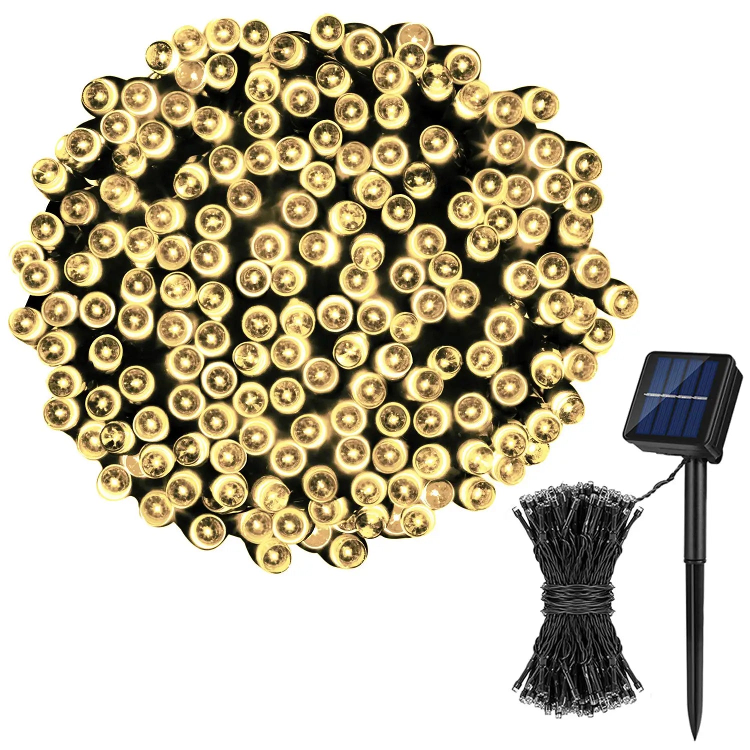 LED Plastic Leath Solar Powered Outdoor Fairy Lights IP65 Waterproof 8 Lighting Modes for Christmas Wedding Decoration