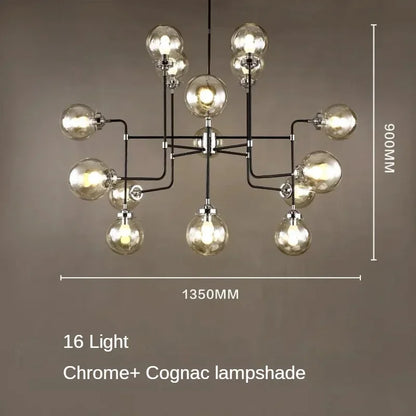 Modern LED Art Decoration Lights E14 Industrial Milky White/Cognac/Transparent Glass Island Lustre Kitchen Living Room