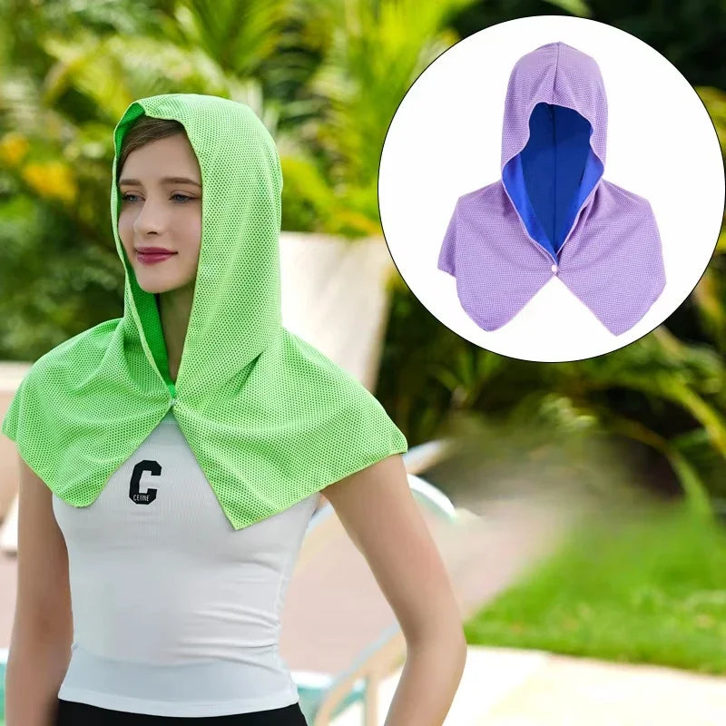 Cooling Hoodie Towel Perfect for Sports Camping Workout Cycling Golf Running Hiking Breathable UV Protection Quick Drying Towel