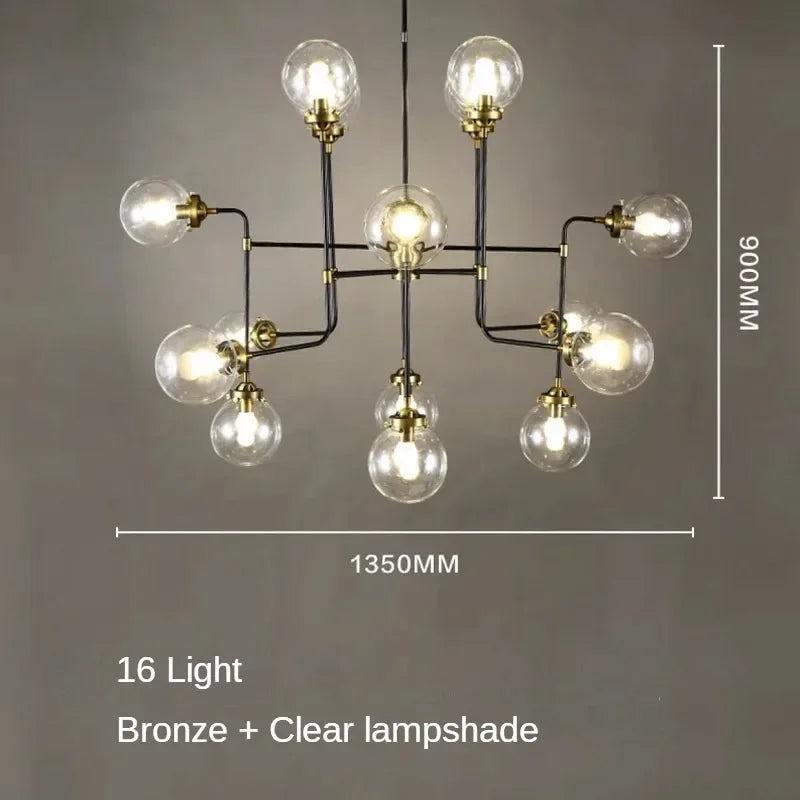 Modern LED Art Decoration Lights E14 Industrial Milky White/Cognac/Transparent Glass Island Lustre Kitchen Living Room