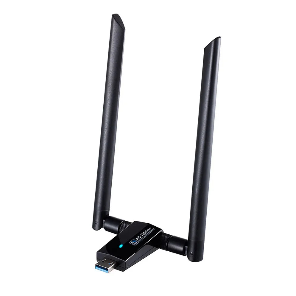 Wireless USB WiFi Adapter 1200Mbps Dual Band 2.4GHz/300Mbps 5GHz/867Mbps High Gain Dual 5dBi Antennas Network WiFi USB 3.0