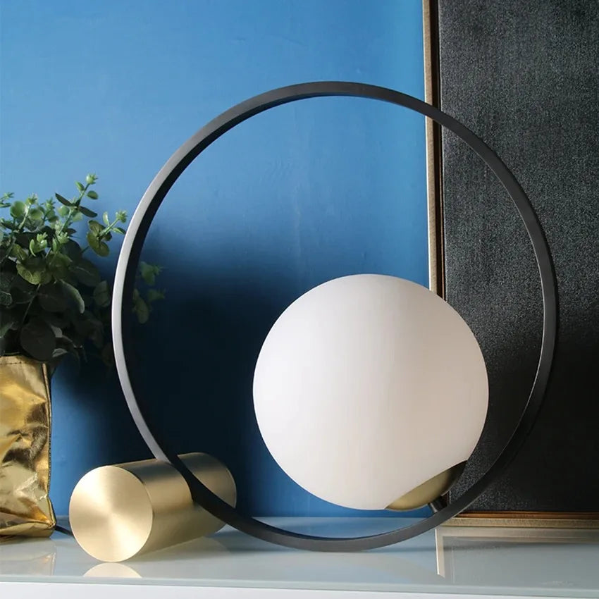 Postmodern Table Lamp white glass lamp bedroom bedside lamp creative minimalist lamp living room restaurant decoration light