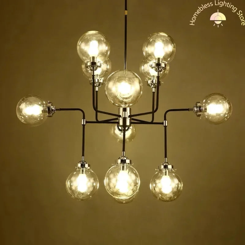 Modern LED Art Decoration Lights E14 Industrial Milky White/Cognac/Transparent Glass Island Lustre Kitchen Living Room