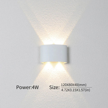 LED Wall Light Outdoor Indoor 2W 4W 6W 8W 10W AC85-265V Up Down White Black Modern Light For Home Garden Bedroom Corridor