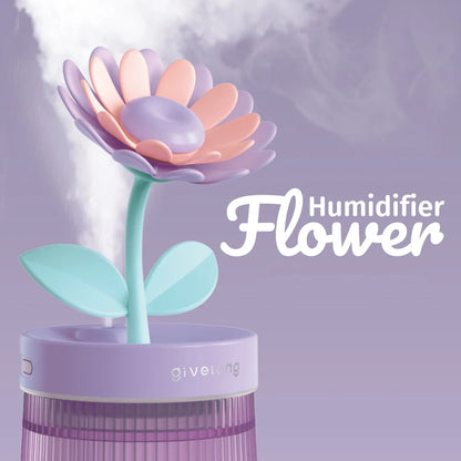 2024 Humidifier Portable USB Ultrasonic Colorful Cup Aroma Diffuser Cool Mist Maker Flower Air Humidifier Purifier With Light