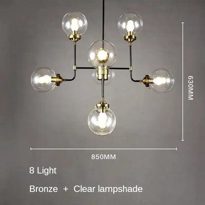 Modern LED Art Decoration Lights E14 Industrial Milky White/Cognac/Transparent Glass Island Lustre Kitchen Living Room