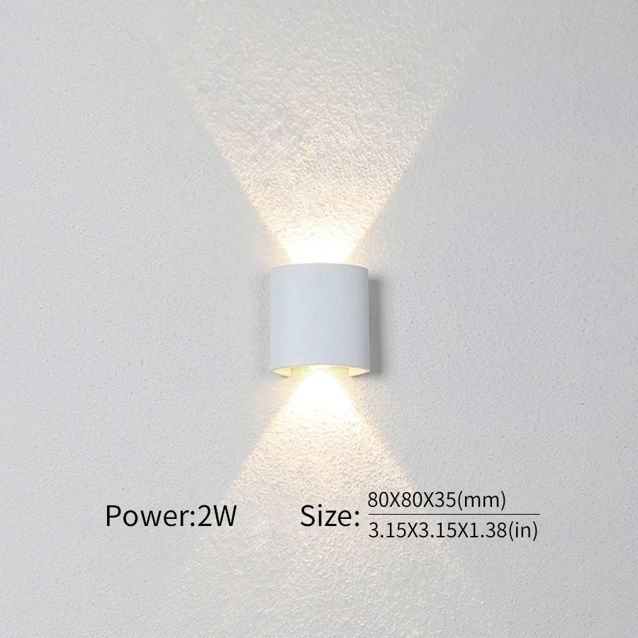 LED Wall Light Outdoor Indoor 2W 4W 6W 8W 10W AC85-265V Up Down White Black Modern Light For Home Garden Bedroom Corridor