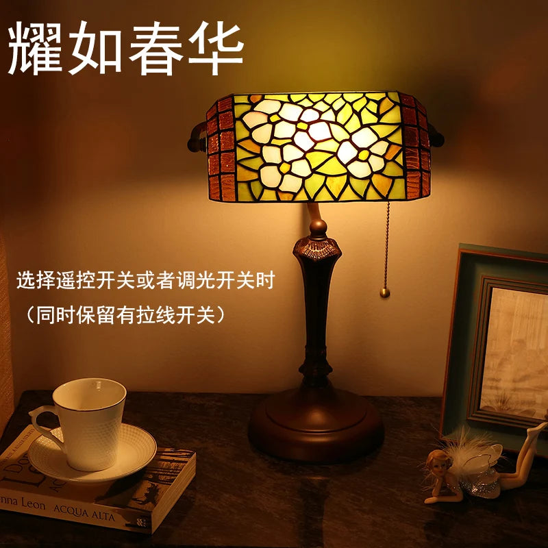 Turkish Table Lamp Retro Bank Lamp E27 LED tiffany lamp colourful  Indoor Home Decor Dining Room Bedroom Bedside reading lamp