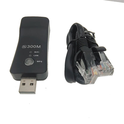 Wireless USB Universal 300Mbps Wifi  AP Adapter RJ-45 Port Ethernet Network Repeater Network Card for New Smart TV