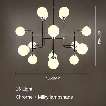 Modern LED Art Decoration Lights E14 Industrial Milky White/Cognac/Transparent Glass Island Lustre Kitchen Living Room