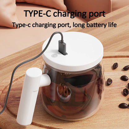 Electric Glass Coffee Mug 400ML Self-stirring Mixing Cups For Drinks 7000rpm Automatic High-Speed Mixing Mug for Coffee Milk Tea