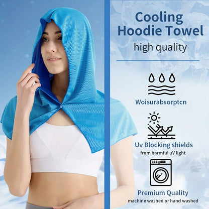 Cooling Hoodie Towel Perfect for Sports Camping Workout Cycling Golf Running Hiking Breathable UV Protection Quick Drying Towel