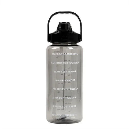 2 Liter Sports Water Bottle With Straw Men Women Fitness Water Bottles Outdoor Cold Water Bottlesc With Time Marker Drinkware