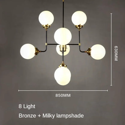 Modern LED Art Decoration Lights E14 Industrial Milky White/Cognac/Transparent Glass Island Lustre Kitchen Living Room