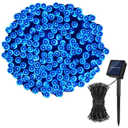 LED Plastic Leath Solar Powered Outdoor Fairy Lights IP65 Waterproof 8 Lighting Modes for Christmas Wedding Decoration