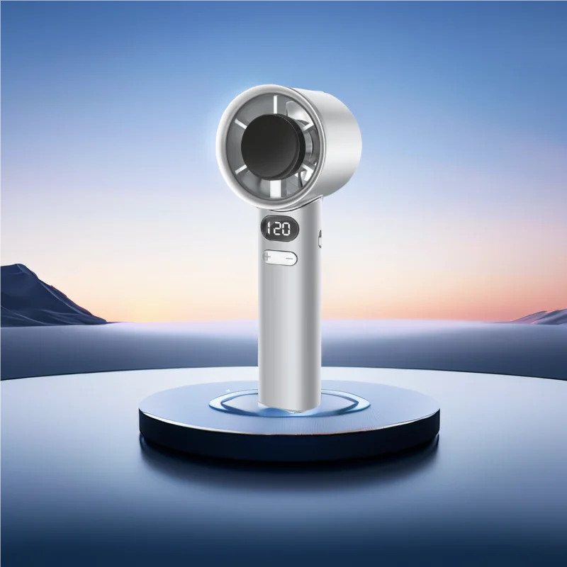 Portable Hand Fan , 120 Wind Speeds, Mini Bladeless Handheld Fan, USB Rechargeable Personal Highspeed Fans, Electric Eyelash Fan